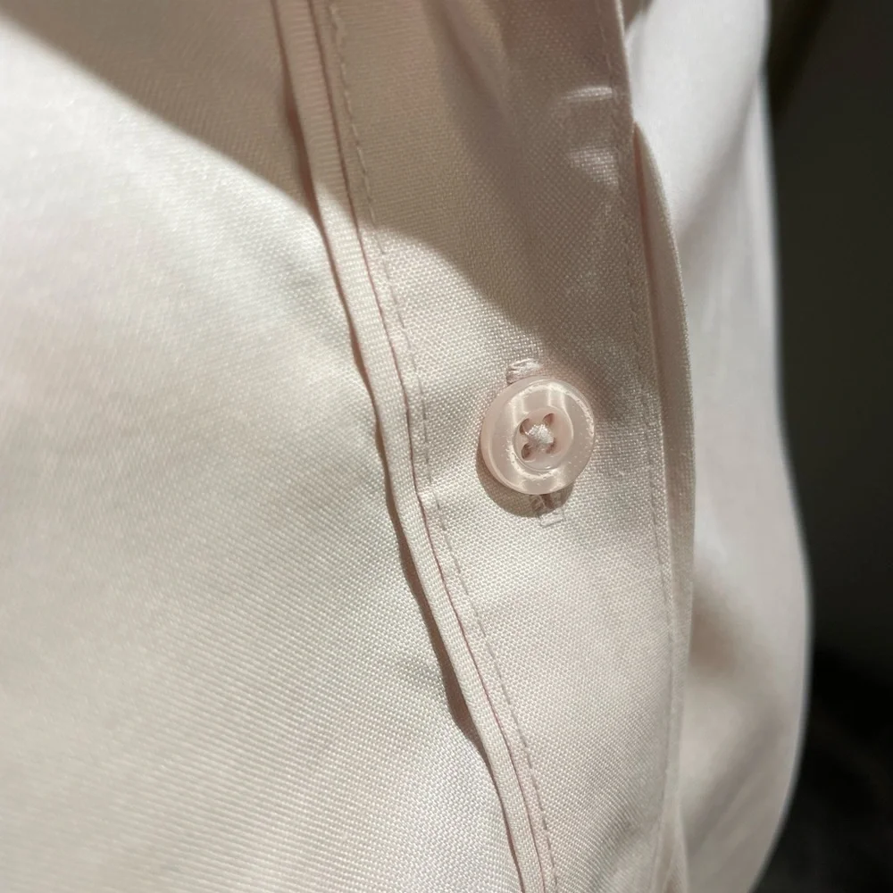 Chico’s Women's Petal Pink Button-Up 3 Quarter Sleeve Shirt Size 2 - Picture 5 of 11